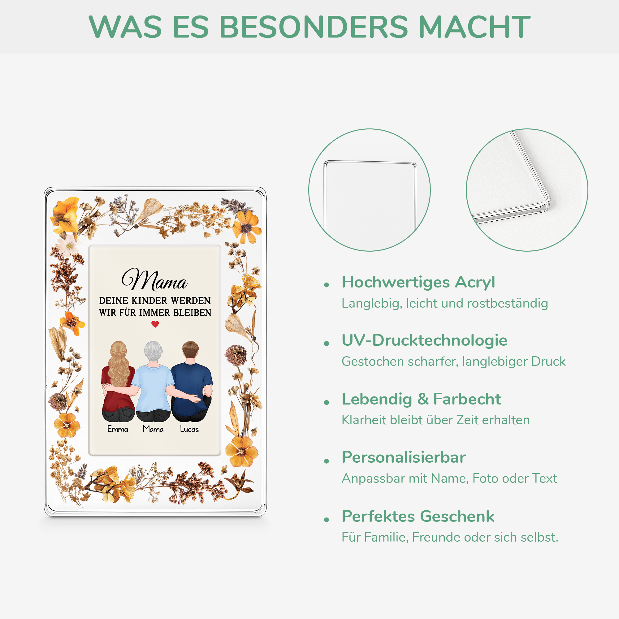 7785RGE4 3d druck effekt deine kinder werden wir fur immer bleiben personalisiertes geschenk  rechteck acryl aufsteller mamapapa 7785r3kma