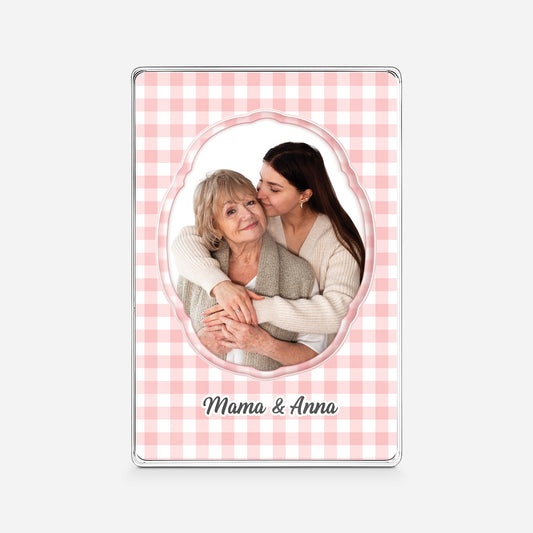 7792RGE1 mama  tochter personalisierte geschenke foto  rechteck acrylplakette papamama 7792r3qca