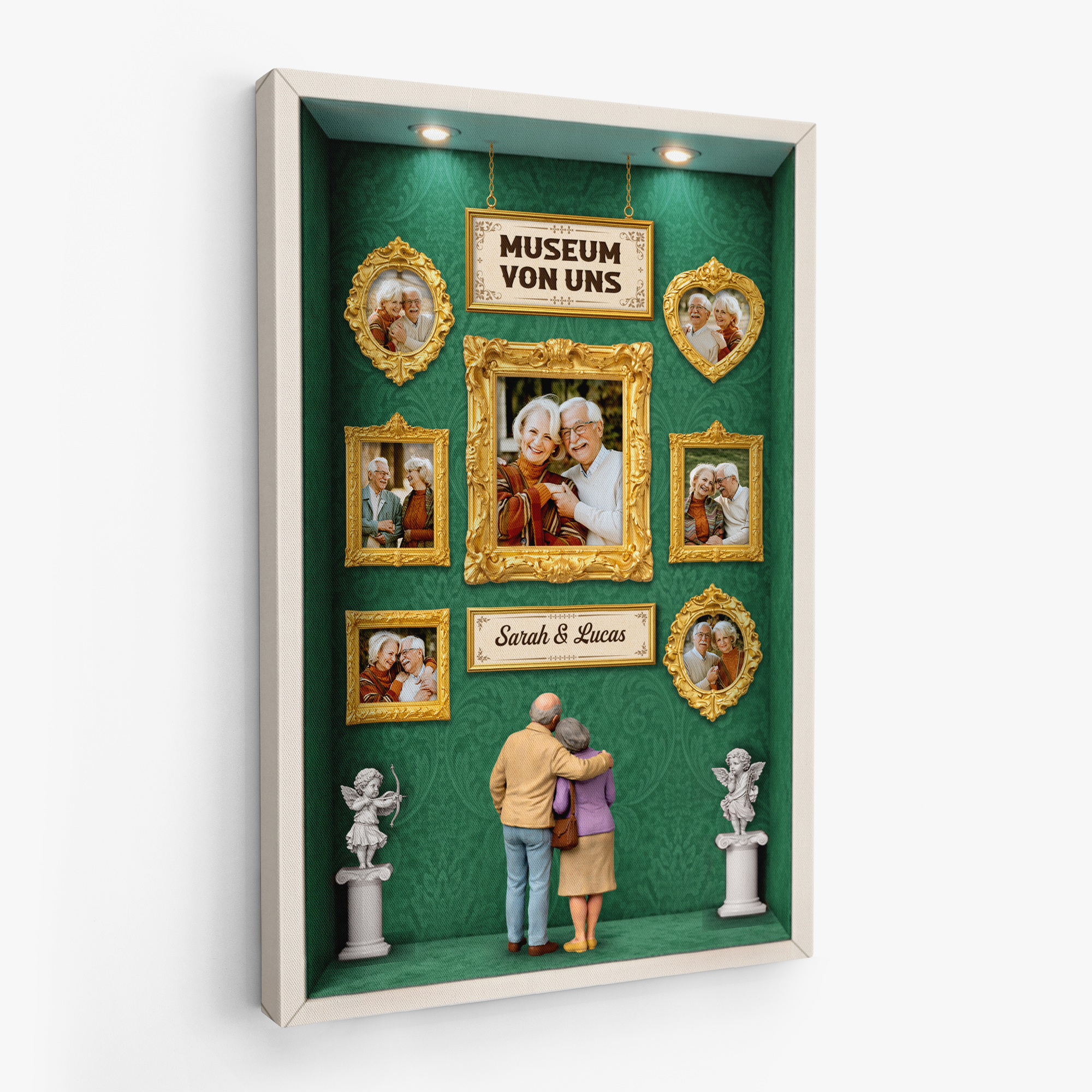 7801CGE2 3d druck effekt museum von uns personalisierte leinwand paar foto 7801csrwg