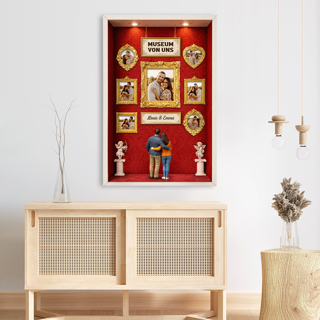 7801CGE3 3d druck effekt museum von uns personalisierte leinwand paar foto 7801csrwg