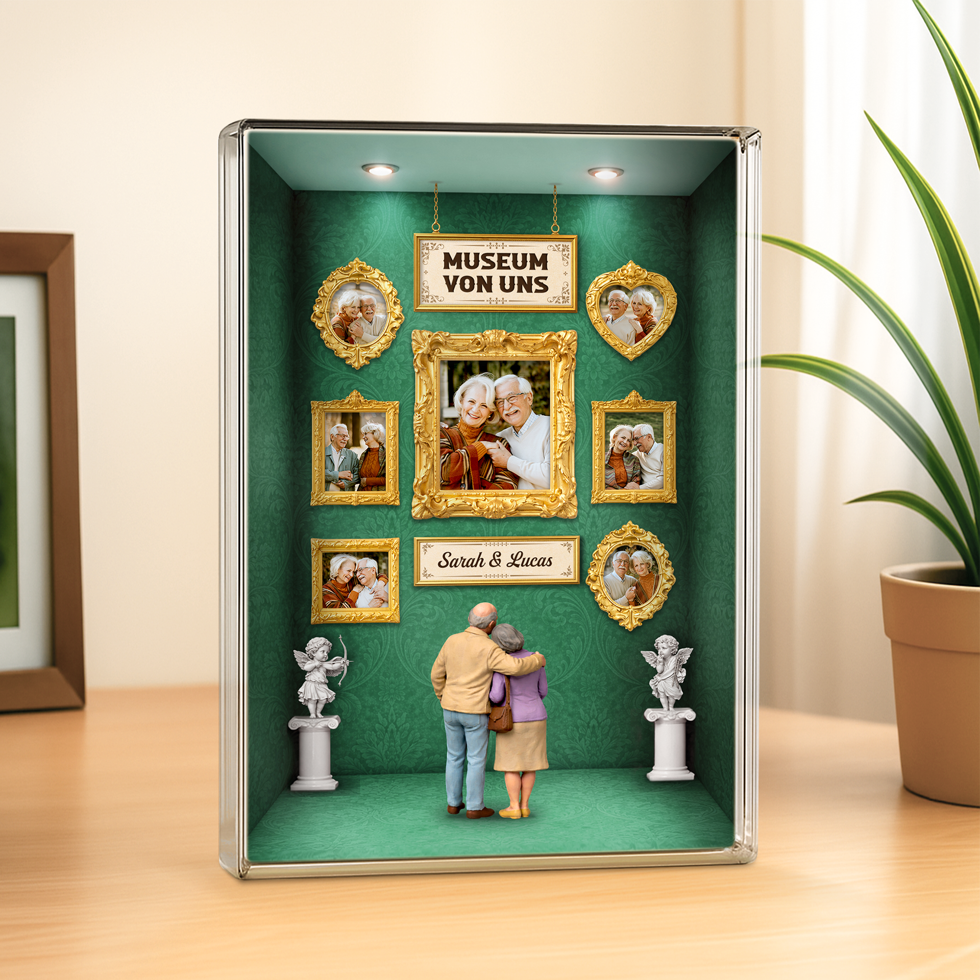 7801RGE2 3d druck effekt museum von uns rechteck acryl aufsteller personalisiert paar foto 7801rsrwg