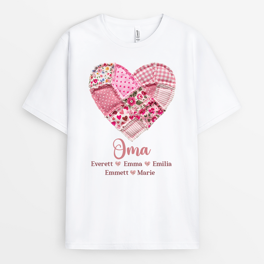 7809AGE1 oma  enkelkinder patchwork personalisiertes geschenk  mama  oma t shirt 7809a8fca