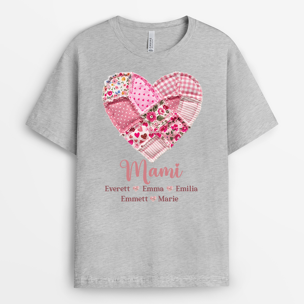 7809AGE2 oma  enkelkinder patchwork personalisiertes geschenk  mama  oma t shirt 7809a8fca