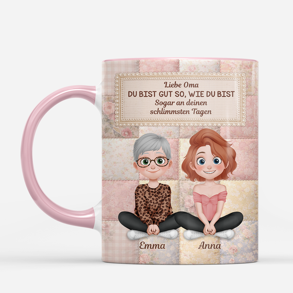 7815MGE2 3d druck effekt liebe mama du bist gut so wie du bist personalisiertes geschenk  omamama tasse 7815mcfca