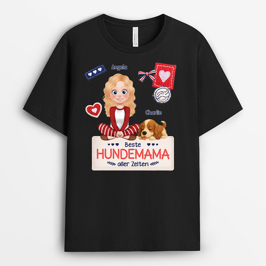 7816AGE1 beste hundemama der welt personalisierte hunde_ geschenke  t shirt strick optik 7816acfmc