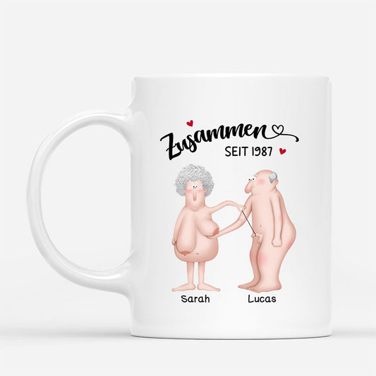 7819MGE1 gemeinsam alt werden karikatur personalisierte paar geschenke  lustige tassen 7819m3vwg_2