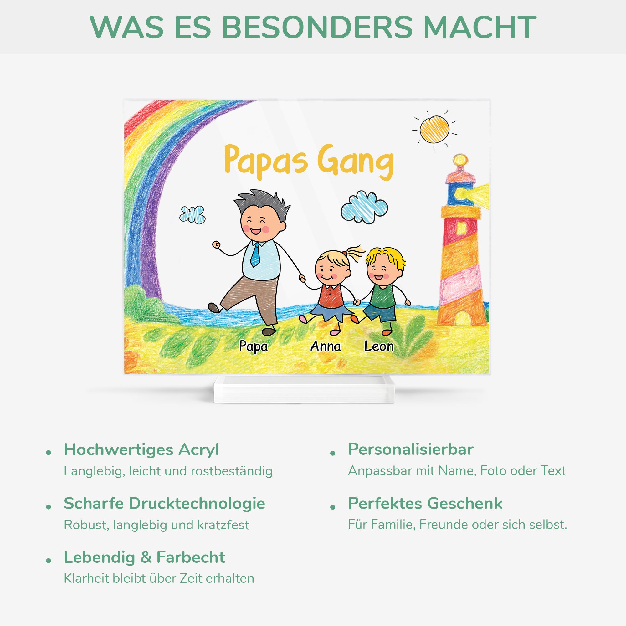 7834RGE5 mamas gang personalisiertes geschenk  acryl aufsteller mit stander papamama buntstifte 7834rtpta