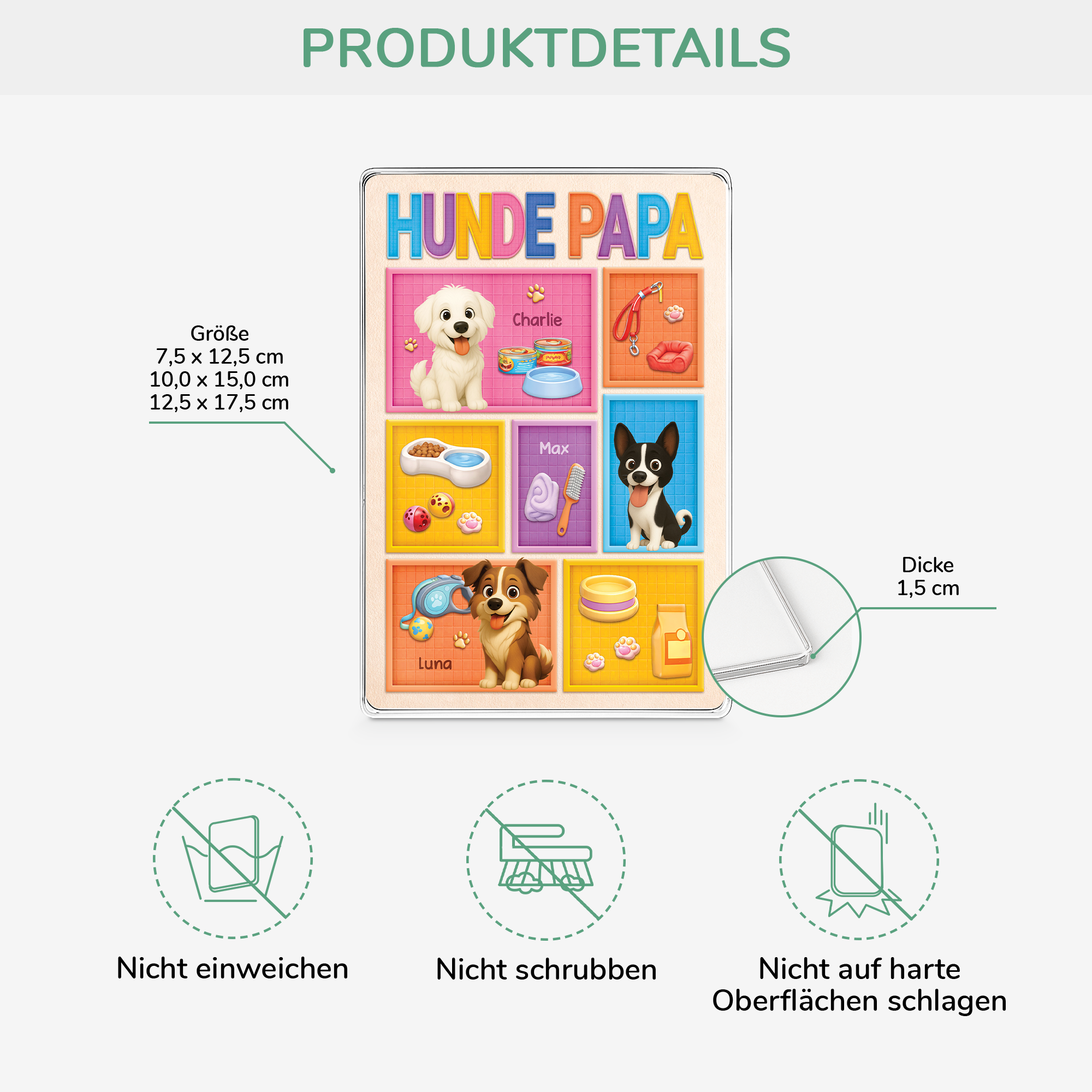 7835RGE3 hundezubehor personalisierte hunde geschenke  rechteck acrylplakette 7835r6xmc