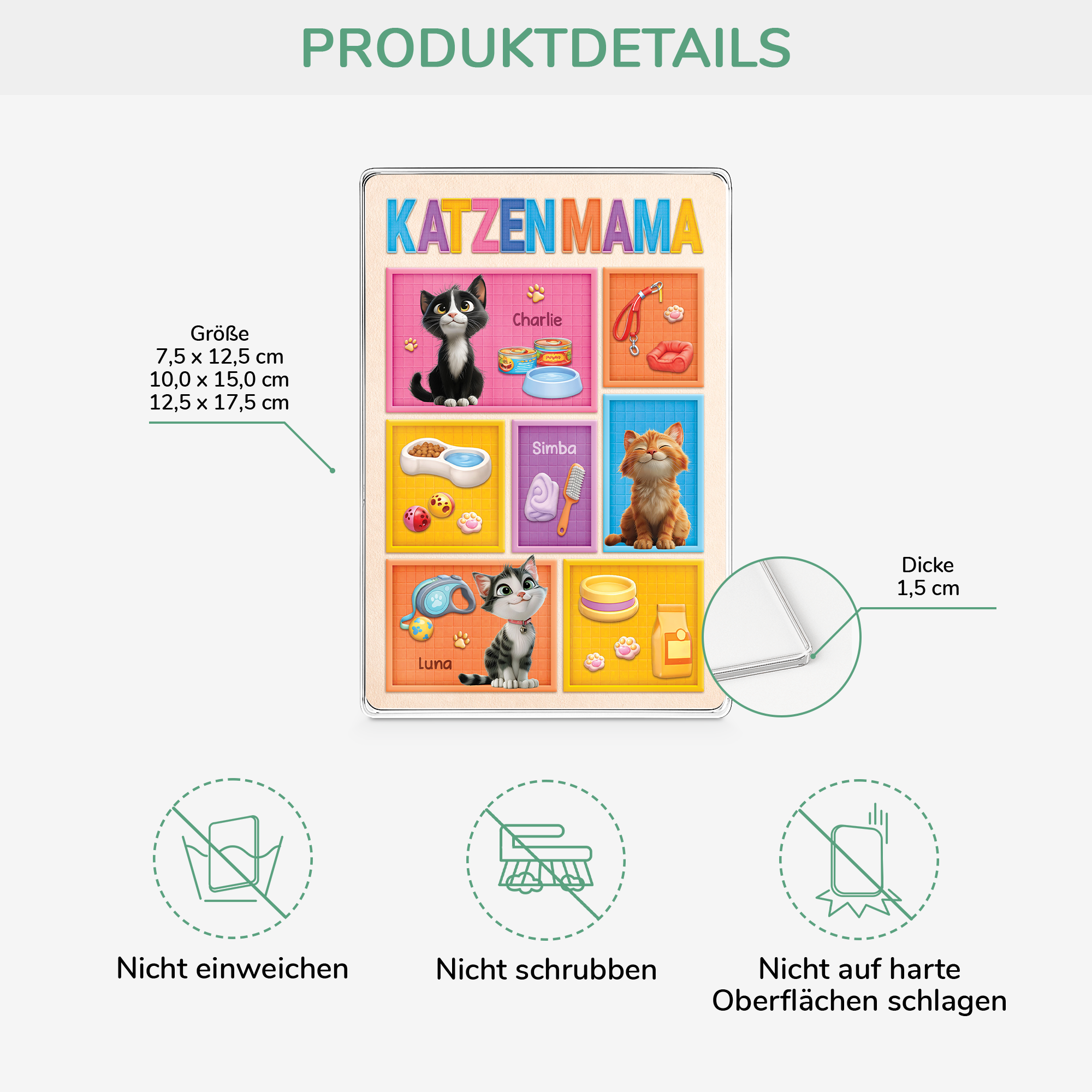 7835RGE3 katzenzubehor personalisierte geschenke katze  rechteck acrylplakette 7835r6xmd