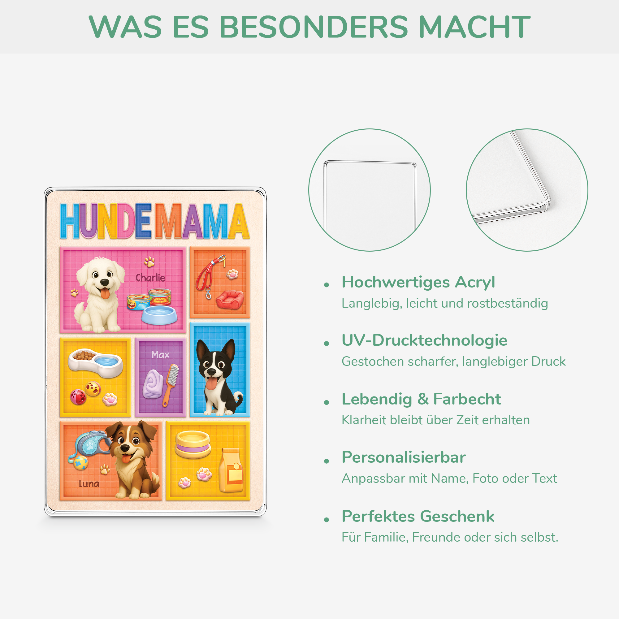 7835RGE4 hundezubehor personalisierte hunde geschenke  rechteck acrylplakette 7835r6xmc