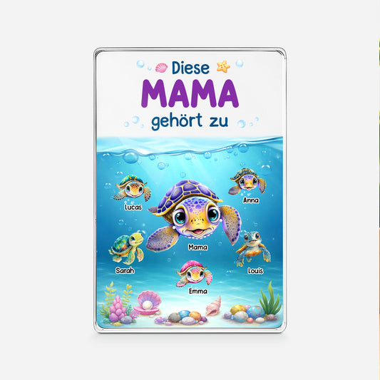 7837RGE1 diese mama gehort zu personalisiertes geschenk  rechteck acryl aufsteller mamapapa schildkroten 7837r6vwa_1