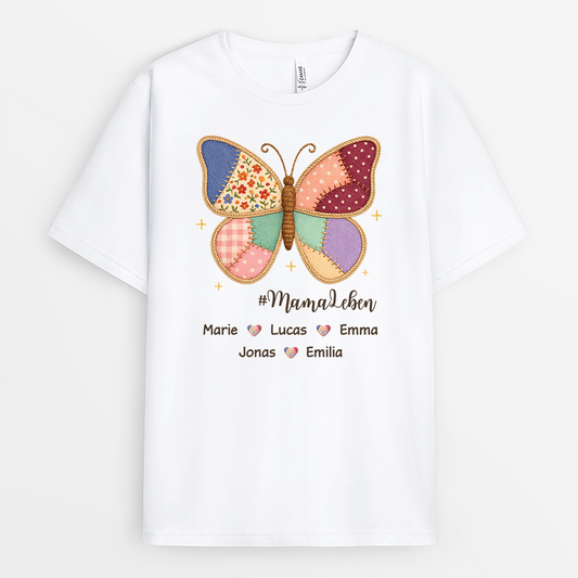 7842AGE1 liebe _omaleben schmetterling patchwork personalisiertes geschenk  oma  mama t shirt 7842a6fna
