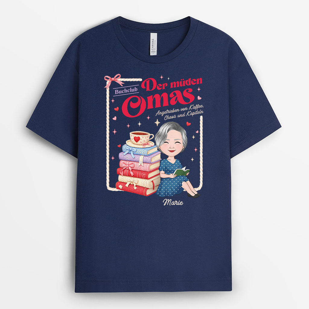 7843AGE2 club der muden mamas personalisierte geschenke fur leseratten frauen  oma  mama t shirt strick optik 7843a6vna