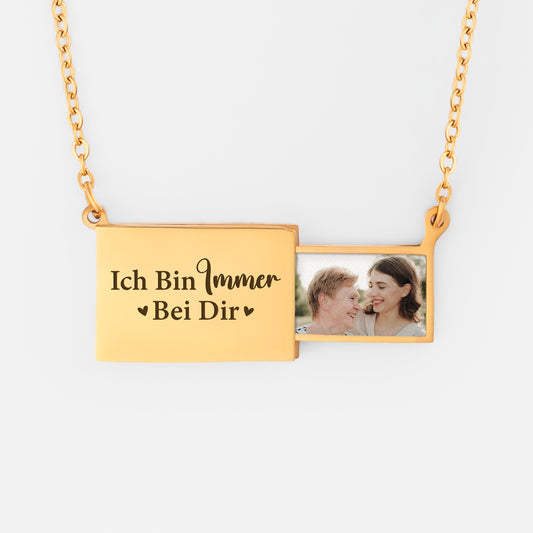 7853JGE1 ich bin immer bei dir briefumschlag kette personalisierte trauergeschenke  kette mama oma foto 7853j3pca