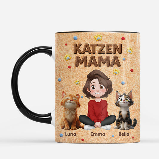 7878MGE2 3d druck effekt katzenmama katzenpapa personalisierte geschenke katze  tasse teddy plusch optik 7878mtpzd