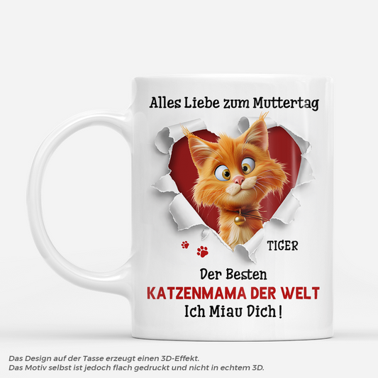 7880MGE1 3d druck effekt happy muttertagvatertag personalisiert_e geschenke katze  tasse wand gebrochen 7880m