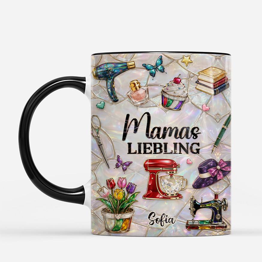 7887MGE2 3d druck effekt omas liebling personalisiertes geschenk  oma  mama tasse nahen 7887mttza