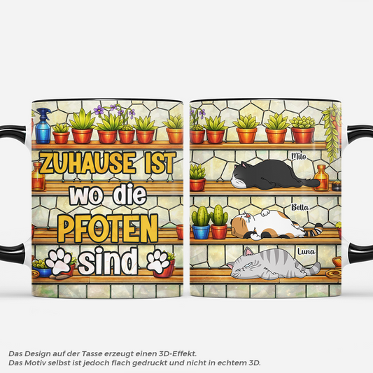 7893MGE1 3d druck effekt zuhause ist wo die pfoten sind personalisierte geschenke katze  tasse 7893mcfad_81d0128b 919e 42a1 badf f8ef9d34a4fe