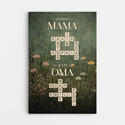 7902CGE1 erst mama jetzt oma personalisiertes kreuzwortratsel geschenk  leinwand fur oma resin harz 7902c8pna