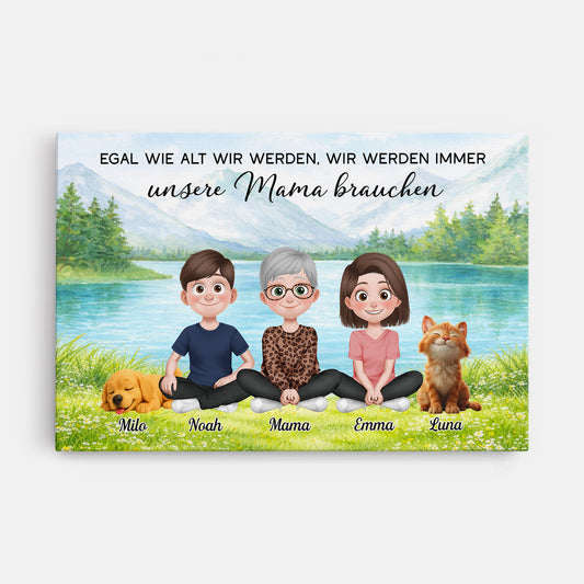7904CGE1 egal wie alt wir werden wir werden personalisiertes geschenk  leinwand mamapapahundkatze 7904c8pza