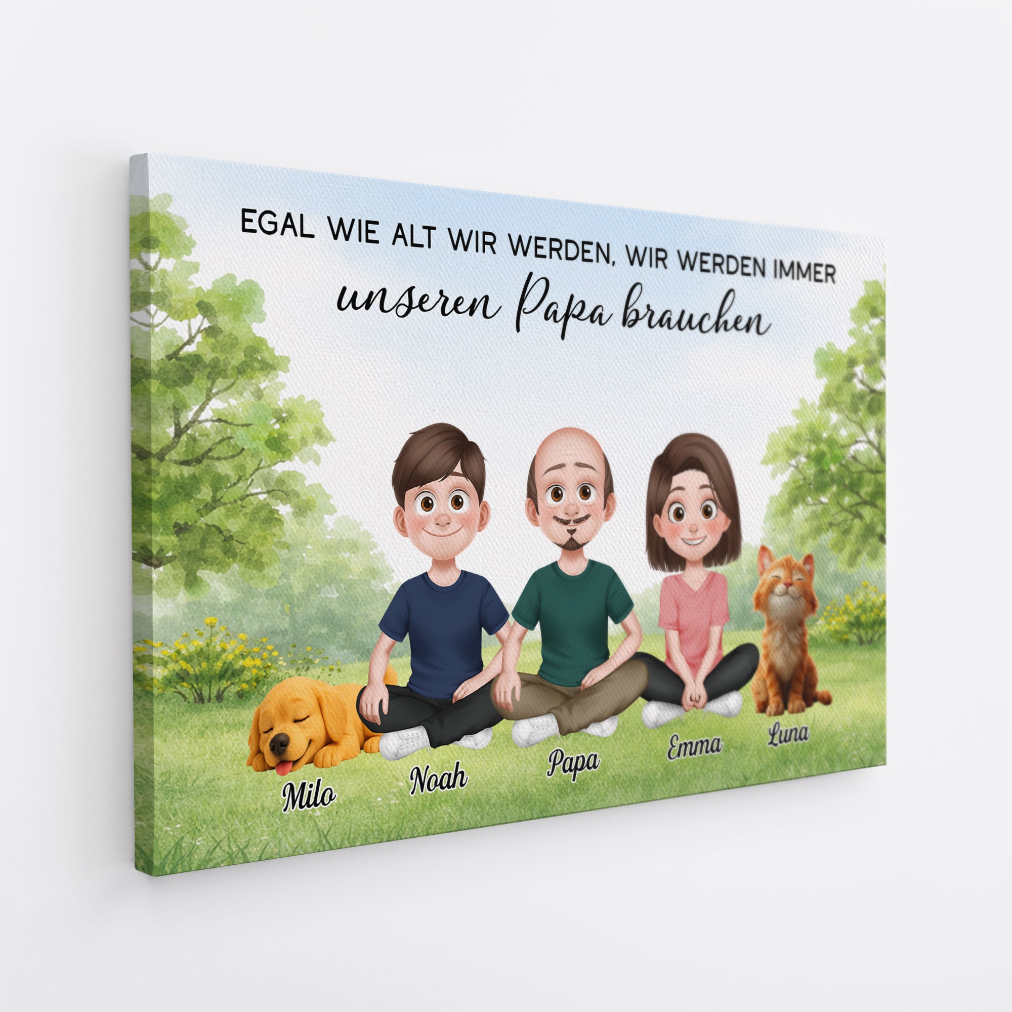 7904CGE2 egal wie alt wir werden wir werden personalisiertes geschenk  leinwand mamapapahundkatze 7904c8pza