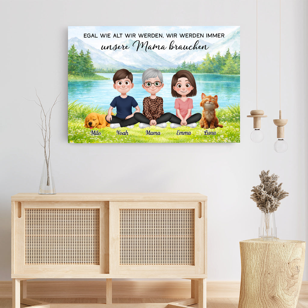 7904CGE3 egal wie alt wir werden wir werden personalisiertes geschenk  leinwand mamapapahundkatze 7904c8pza