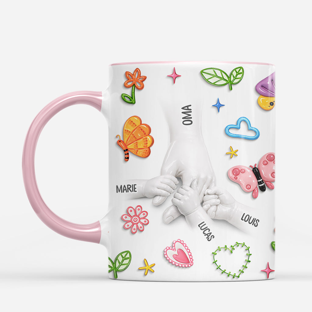 7907MGE2 3d druck effekt hand in hand blumen personalisiertes geschenk  mamapapa tasse mit namen 7907m6pna