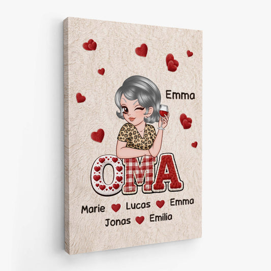 7941GE2 mama  kinder mit namen personalisiertes geschenk  leinwand mama papa 7941ctqna