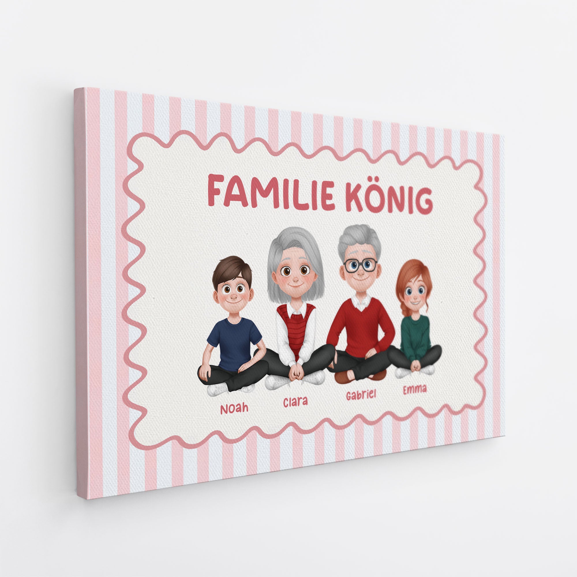 7945CGE1 familie mit hund und katze personalisierte geschenke familie  leinwand_ pastell 7945c3vmf_2