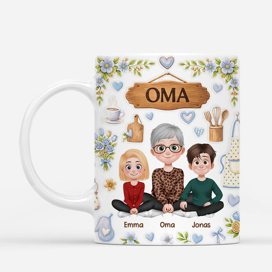 7949MGE2 3d druck effekt mama  kinder cartoon personalisiertes geschenk  omamama tasse 7949m3yna