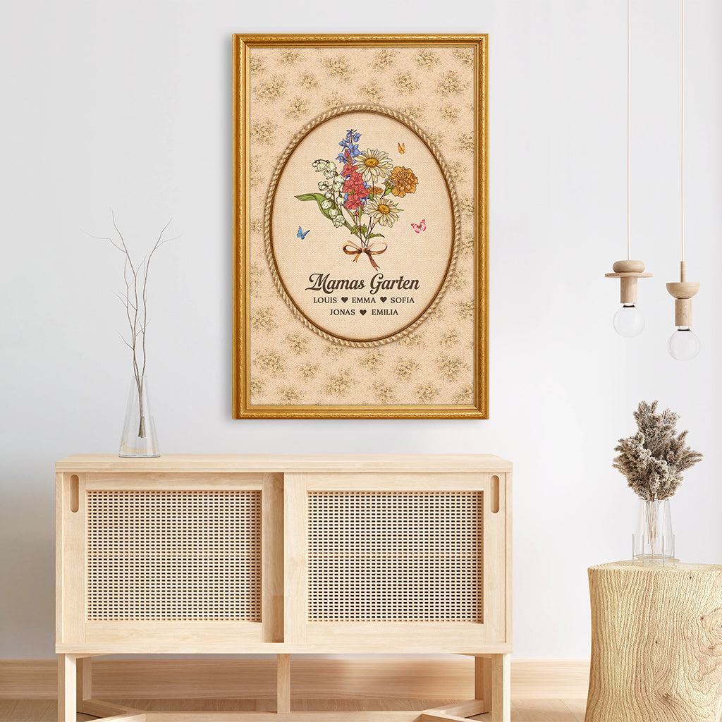7951CGE3 3d druck effekt mamas garten personalisierte leinwand mama  oma blumen vintage 7951ccpca