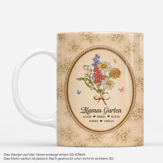 7951MGE1 3d druck effekt mamas garten personalisiertes geschenk  omamama tasse blumen vintage 7951mcpca