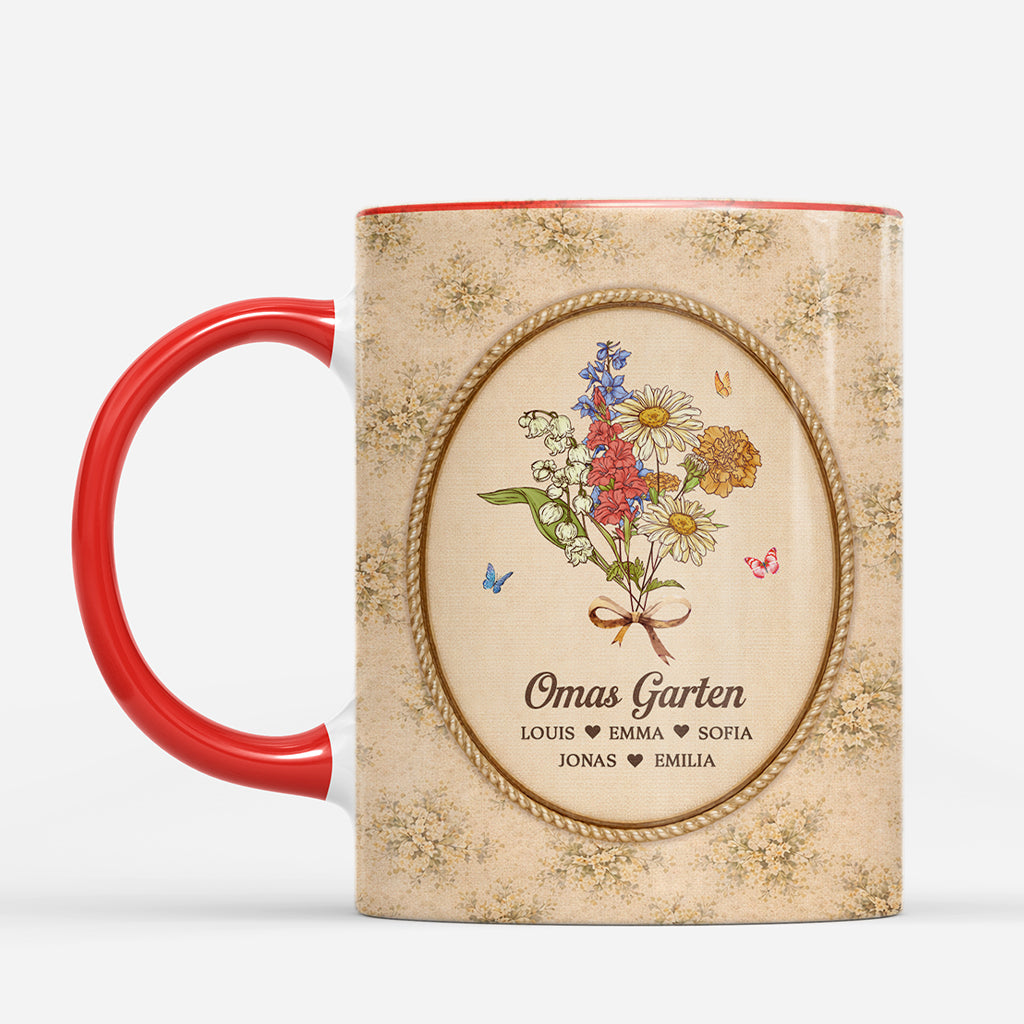 7951MGE2 3d druck effekt mamas garten personalisiertes geschenk  omamama tasse blumen vintage 7951mcpca