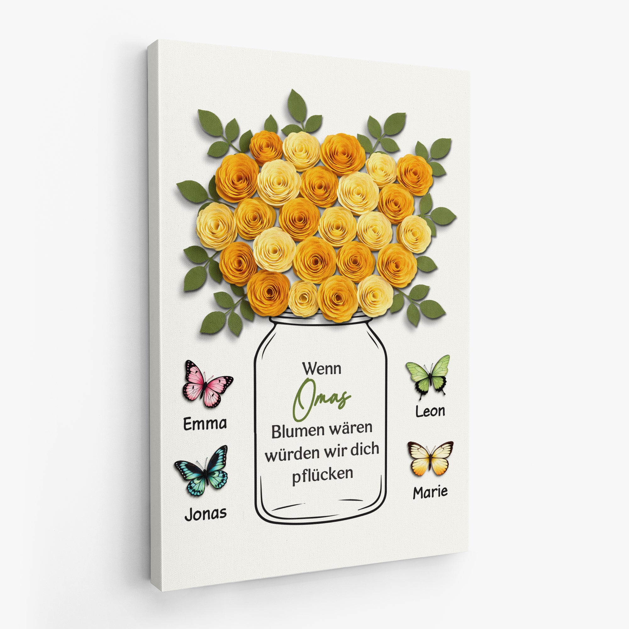 7960GE2 wenn omas blumen waren wurden wir dich pflucken personalisiertes geschenk  leinwand mama  oma 7960c6yna