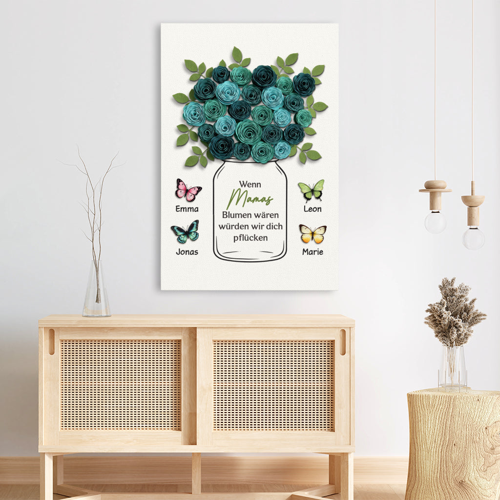 7960GE3 wenn omas blumen waren wurden wir dich pflucken personalisierte leinwand mama  oma 7960c6yna