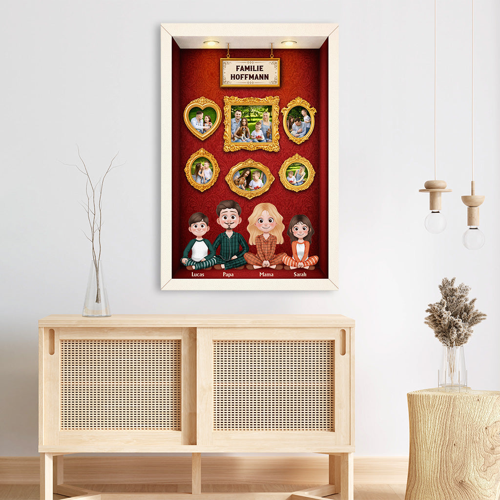 7962CGE3 familie cartoon personalisierte geschenke foto  leinwand familie_ 7962c6vwi