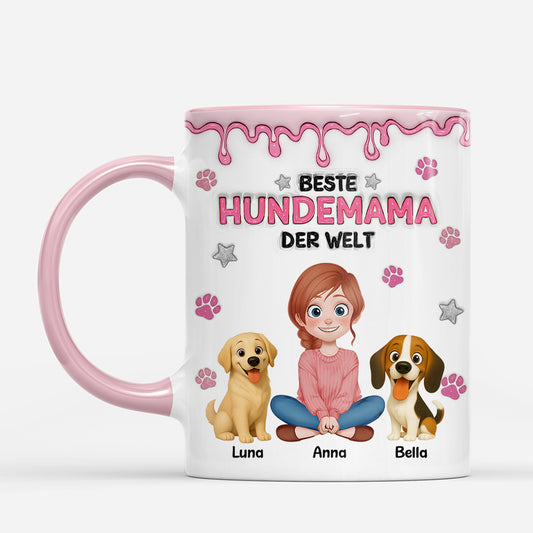 7966MGE2 3d druck effekt bester hundepapa der welt personalisierte hunde geschenke  tasse drip optik 7966m8qzc