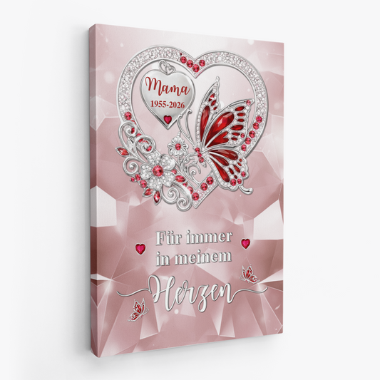 7971CGE2 ich bin immer bei dir personalisierte trauergeschenke  leinwand mama  papa mit foto 7971ctfha