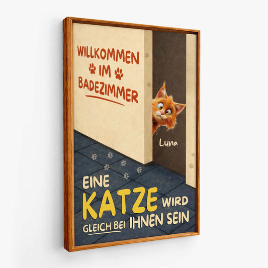 7974CGE2 eine katze wird gleich bei ihnen sein personalisierte geschenke katze  leinwand 7974ccqmd