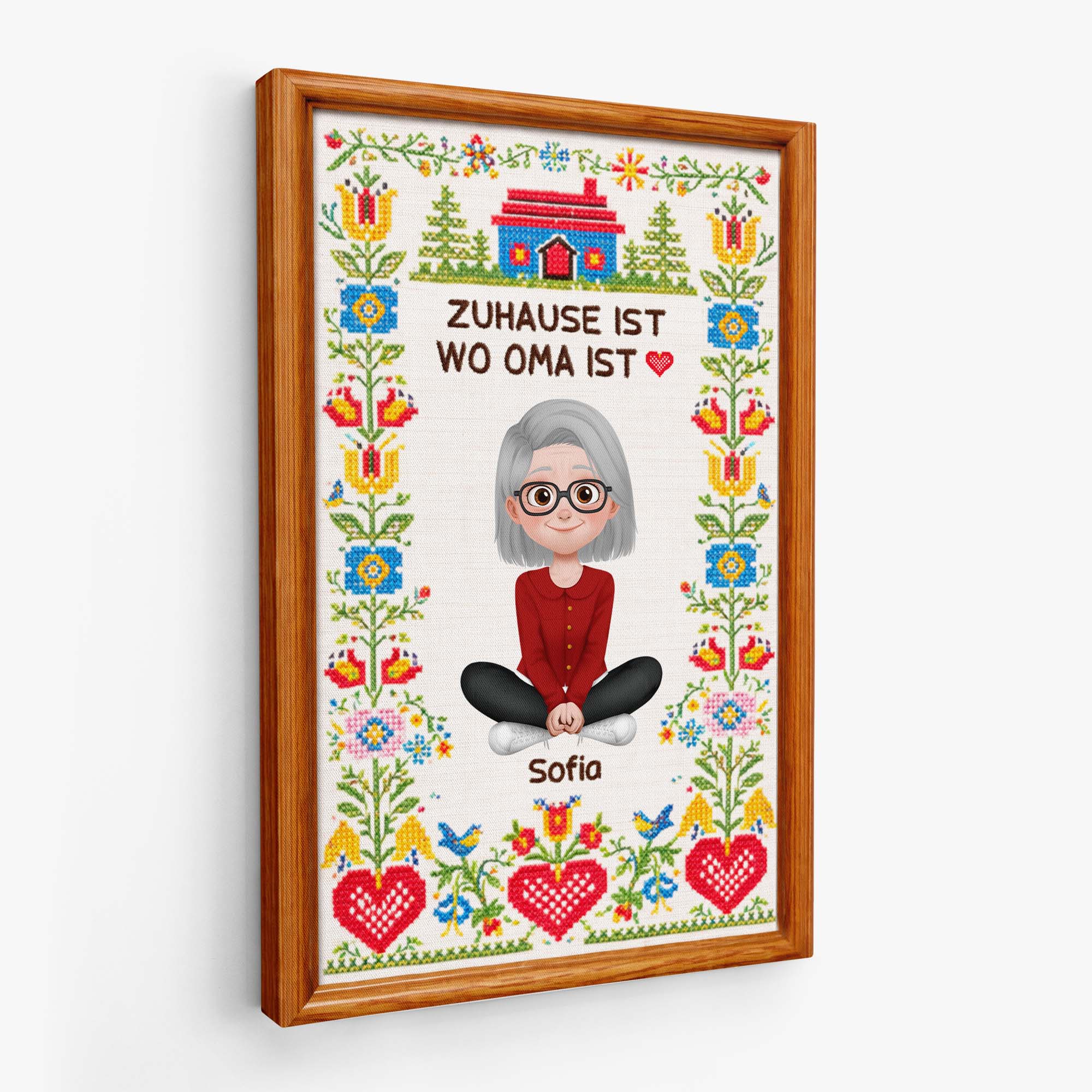 7975CGE1 zuhause ist wo mama ist personalisiertes geschenk  leinwand mama  oma kreuzstich 7975ccvca_2