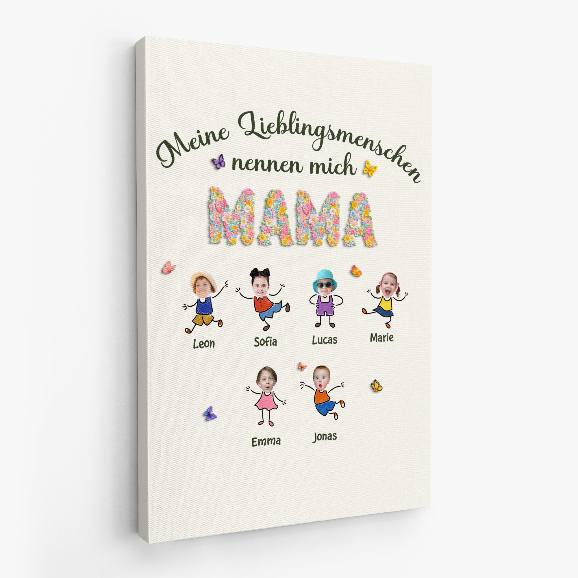 7977CGE2 meine lieblingsmenschen nennen mich mama personalisierte geschenke foto  leinwand mama  oma 7977ctyna