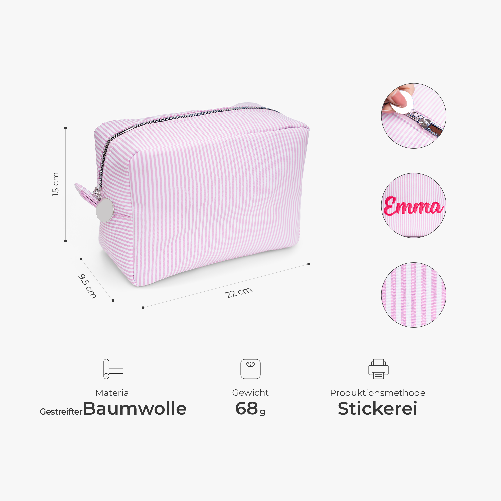 7982AGE2 damen kosmetiktasche_ name personalisierte geschenke fur frauen  kosmetiktasche gestreift mit stickerei 7982ab0p5a