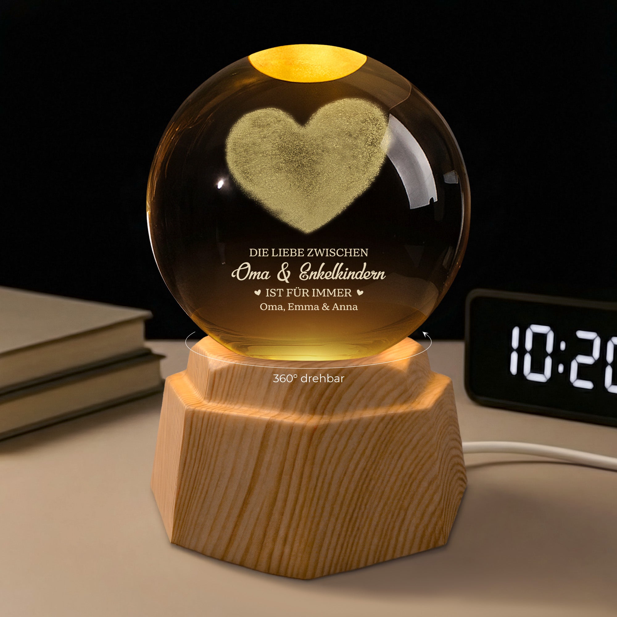 7987LGE2 die liebe zwischen mutter  tochtern ist fur immer 3d kristallkugel personalisiert mama  oma 7987l8lta Copy