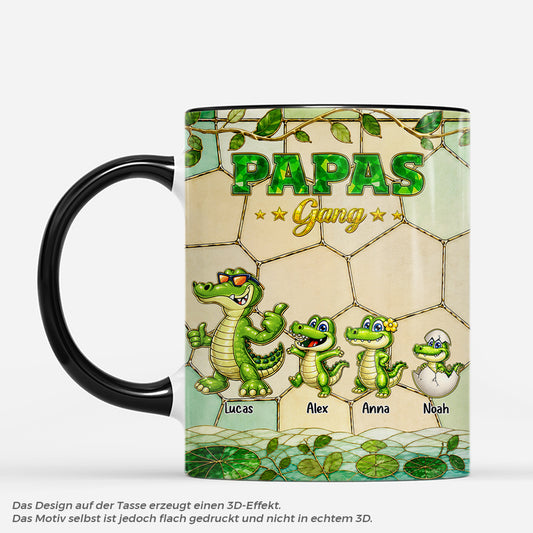7992MGE1 papas gang krokodile personalisiertes geschenk  mama  papa tassen 7992msp1a