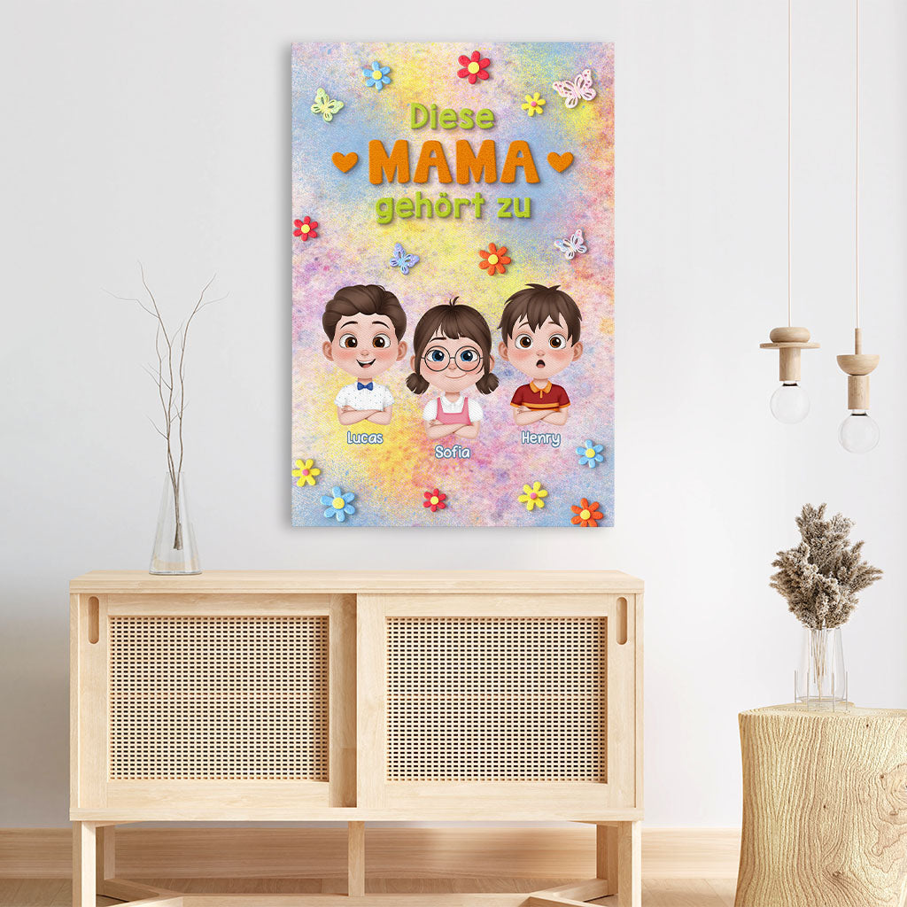 8004CGE3 diese mama gehort zu personalisiertes geschenk  leinwand mama  papa farbspritzer 8004c6kaa
