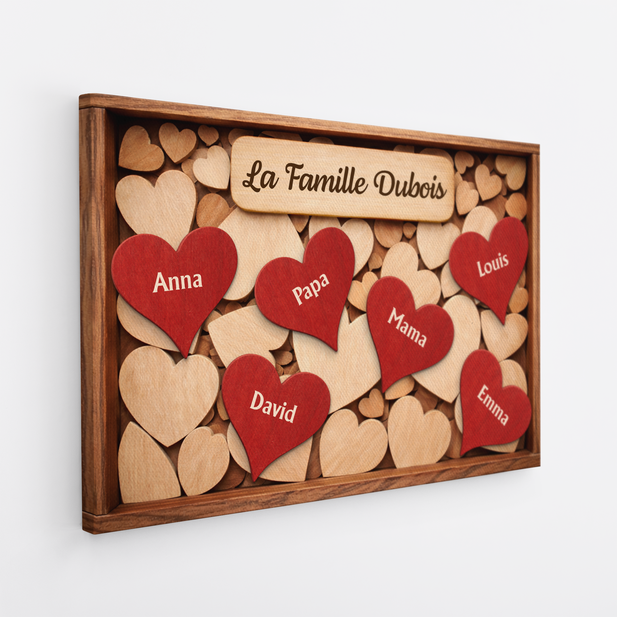 8005CGE2 zusammen sind wir familie herzen personalisierte geschenke familie  leinwand 8005c6fwi