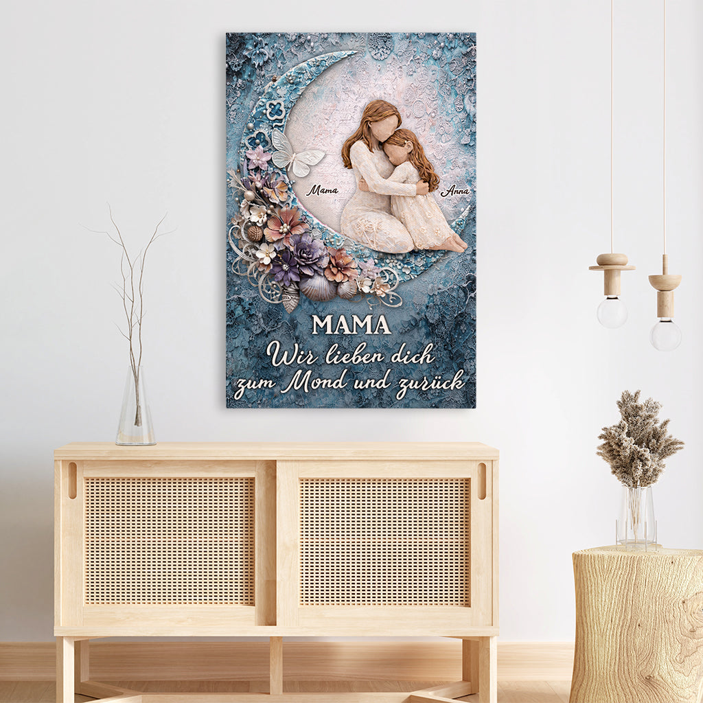 8006CGE3 ich liebe dich bis zum mond und zuruck personalisiertes geschenk  leinwand mama  papa 8006c6pwa