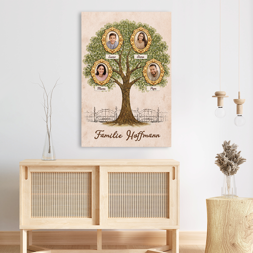 8009CGE3 familie personalisierte geschenke foto  leinwand familie_ baum 8009c6fwi