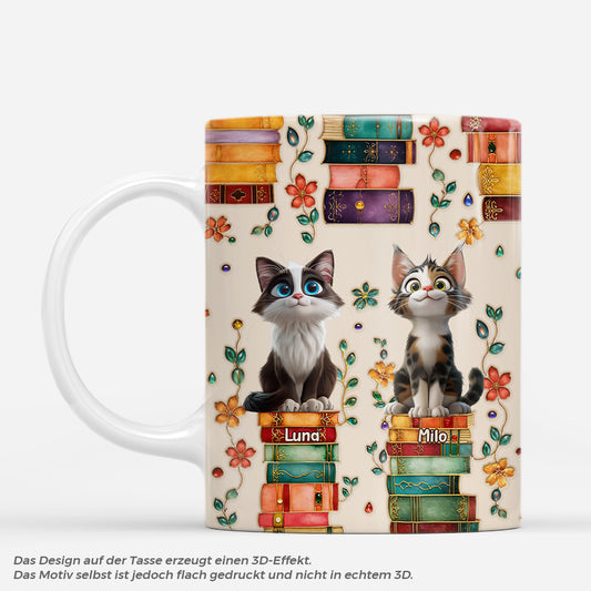 8013MGE1 3d druck effekt katze  bucher personalisierte geschenke katze  tasse 8013m6dzd
