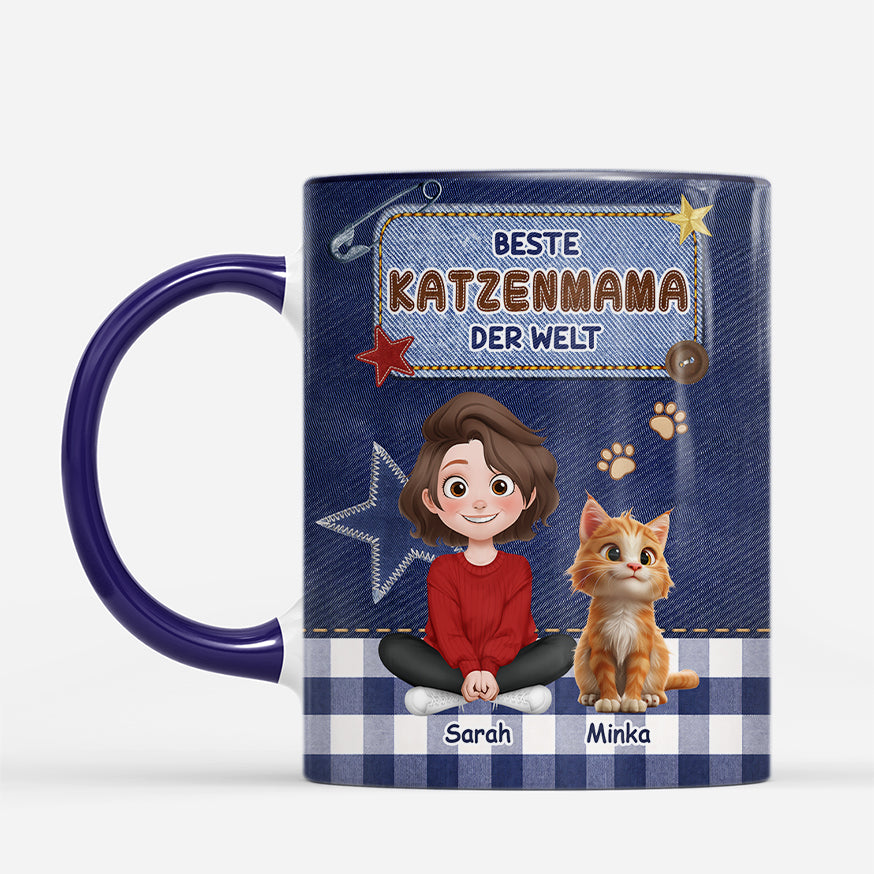 8016MGE2 3d druck effekt beste katzenmama der welt katzen tasse personalisiert_ jeans 8016mclwd